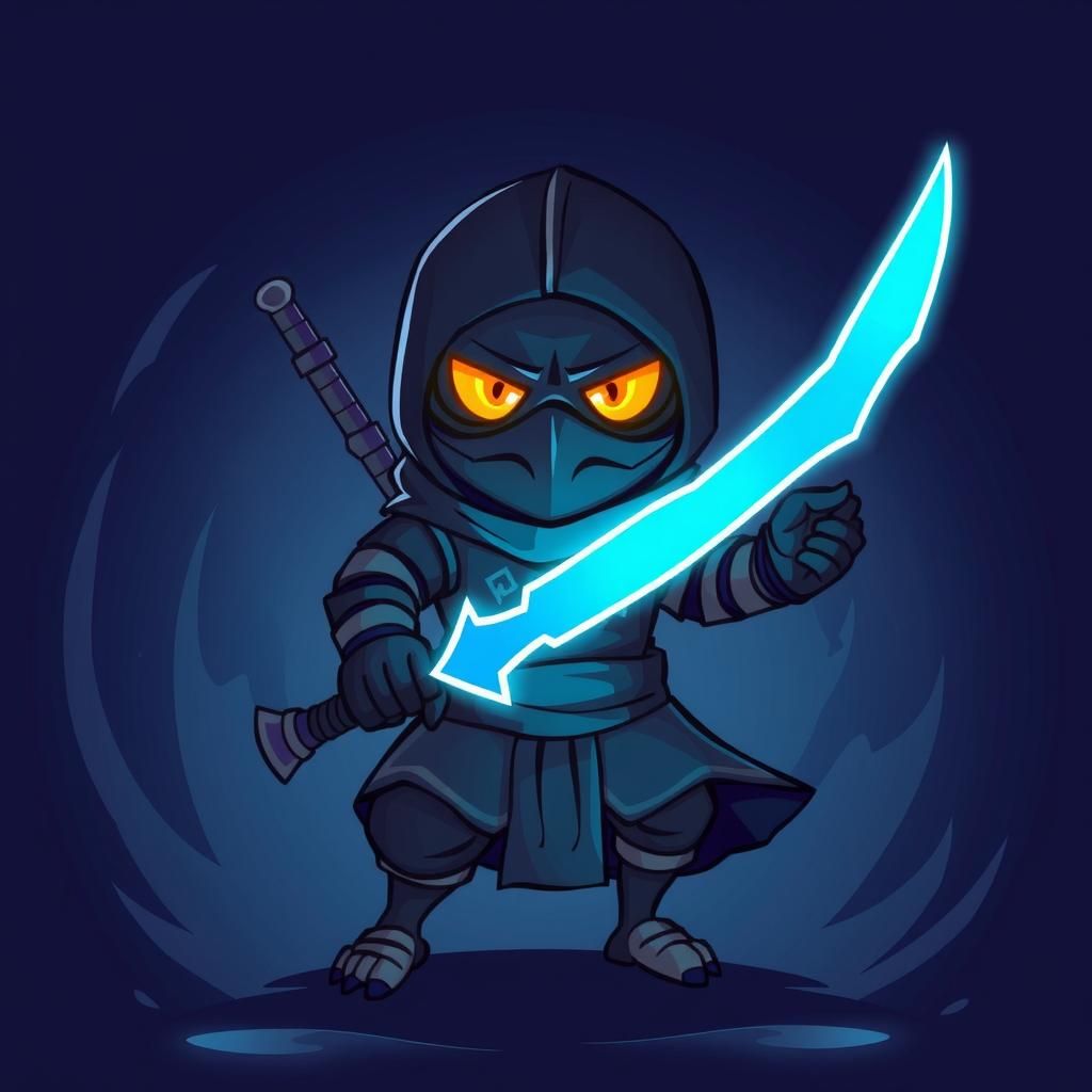 Stylized Ninja Crow Illustration