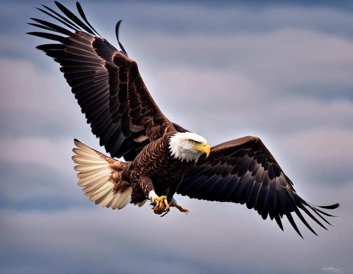 Epic Bald Eagle Soaring High Above