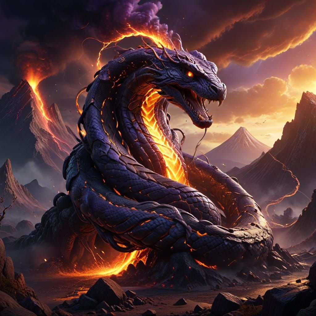 Colossal Snake Mountain Erupts as Volcano