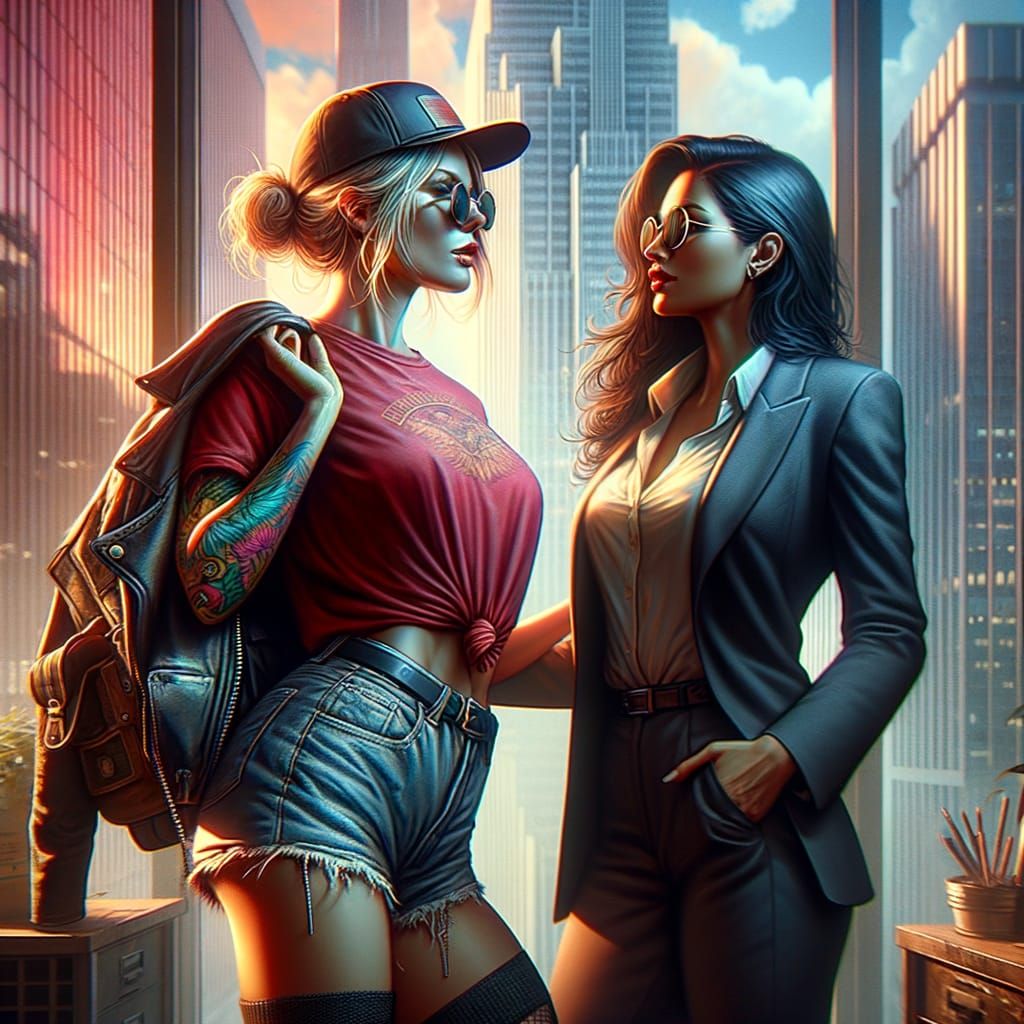 High-Rise Embrace: A Matte Painting in 8k