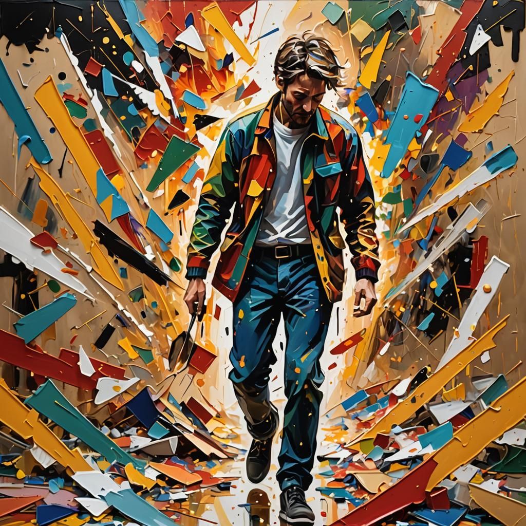 Abstract Expressionist Portrait in Fauvist Surrealism