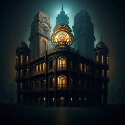 Surreal Architecture: Art Deco Meets Steampunk in Digital Ar...