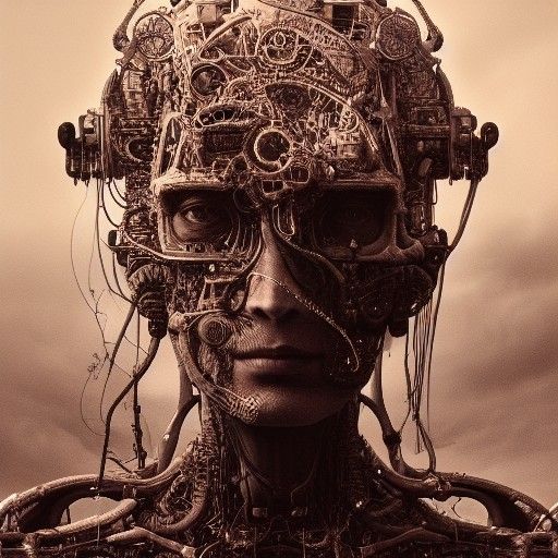 Hyperrealistic Cyborg in Noir Style