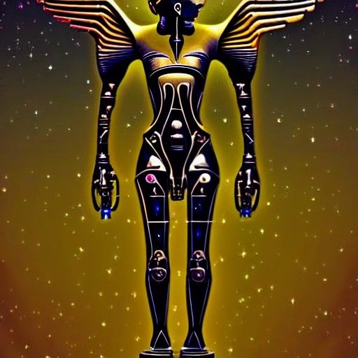 Astral Biomech Sphinx in Futuristic Alien Space