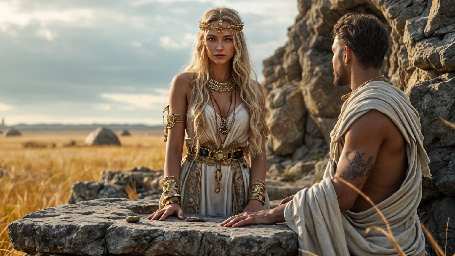 Ancient Sarmatian Priestess Performs Sacred Ritual on Golden...