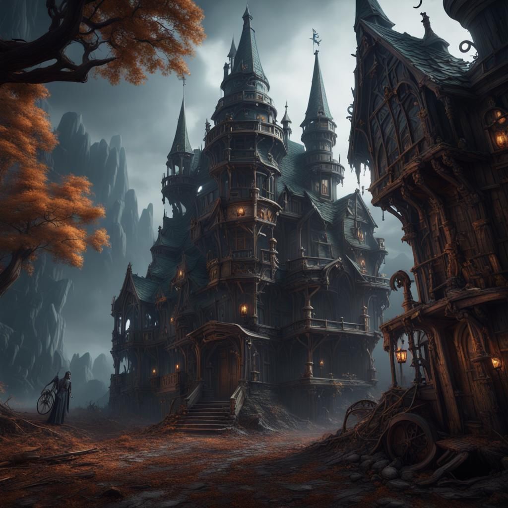 Fantastical Spooky Equipment in Detailed Matte Painting