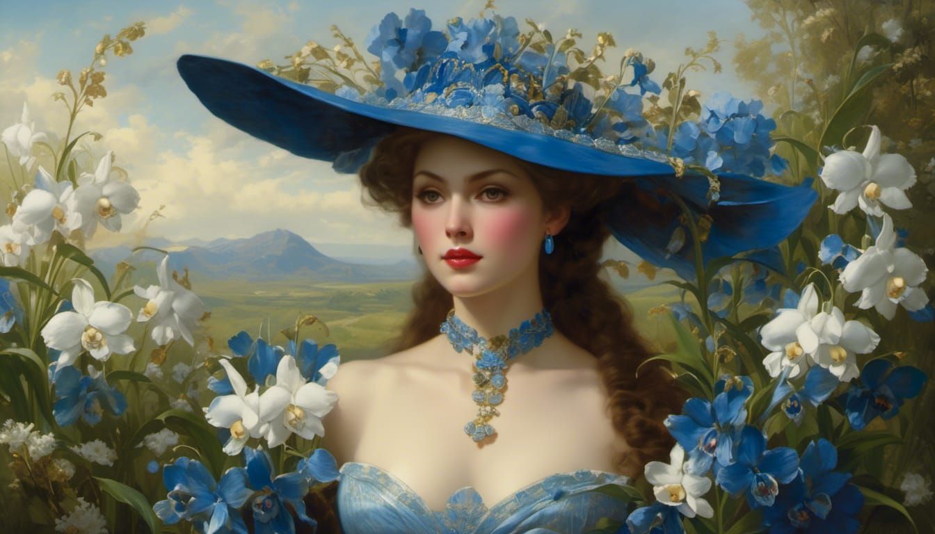 Hyperrealistic Woman in Rustic Store with Brazen Hair