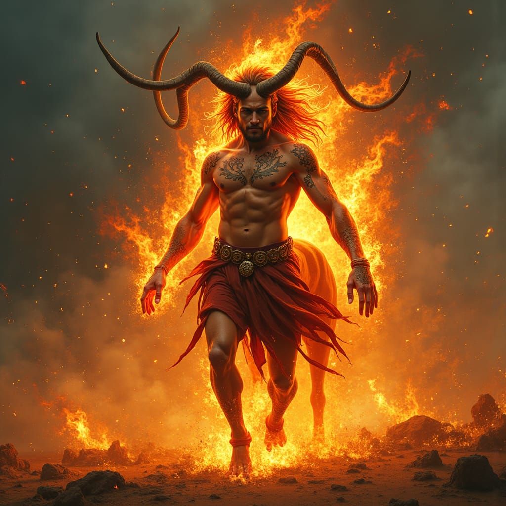 Aboriginal Teen Centaur Empowered in Chaotic Fire