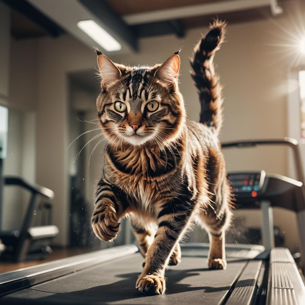 Cat on Treadmill: Dynamic Sports Photography
