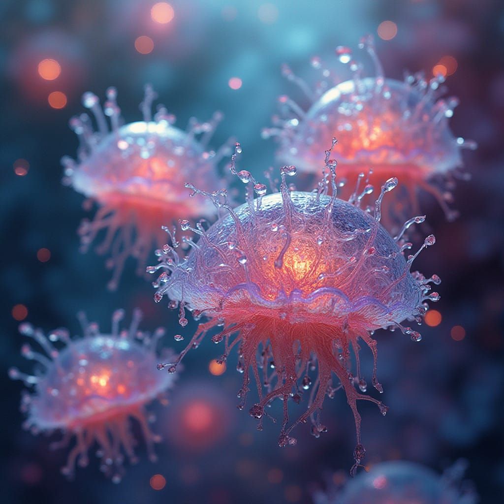 Iridescent Dream Beings in a Diamond Storm