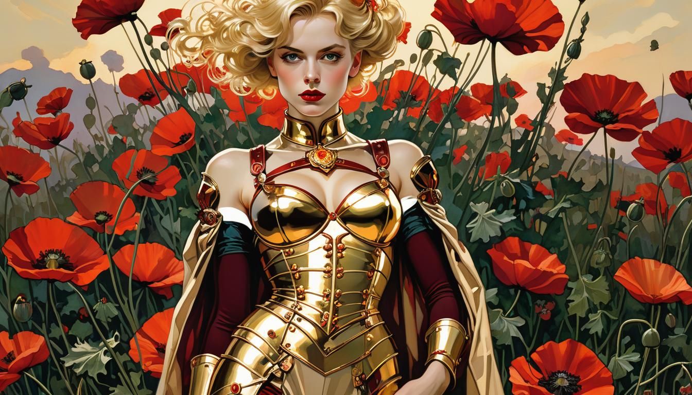 Poppy Field Warrior in Jewel Tones