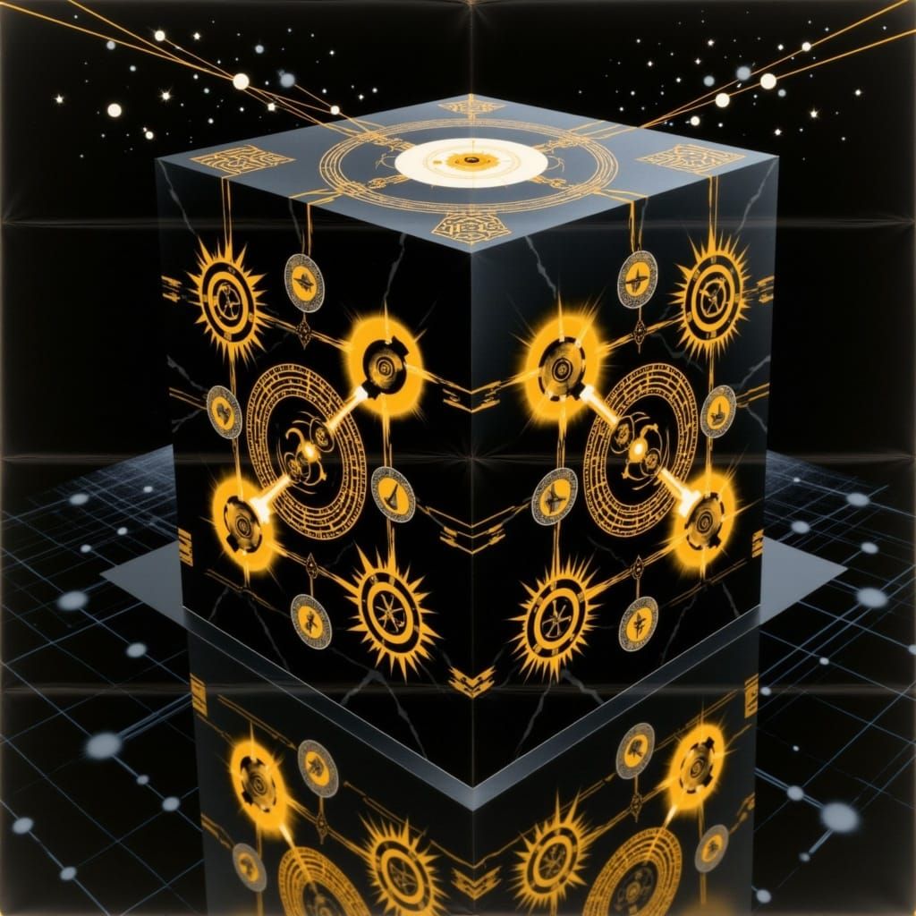Mysterious Gallifreyan Cube Radiates Energetic Symbols
