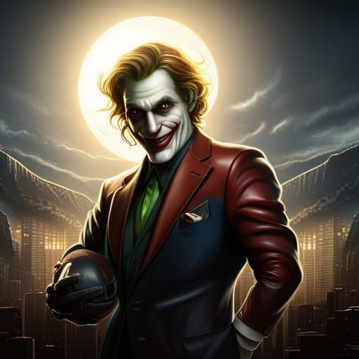 Joker Card NFL Football Logo in Detailed Matte Painting