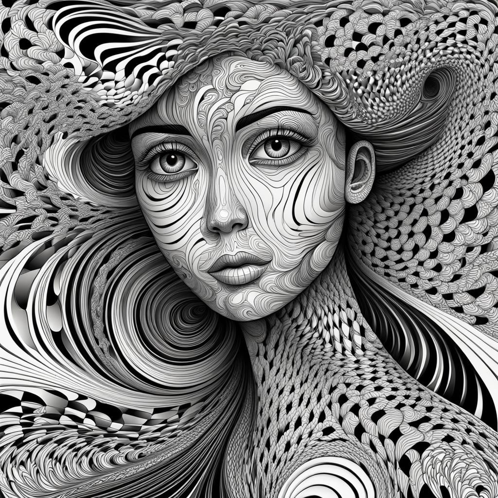 Abstract Fractal Art: Depression in a Woman's Mind