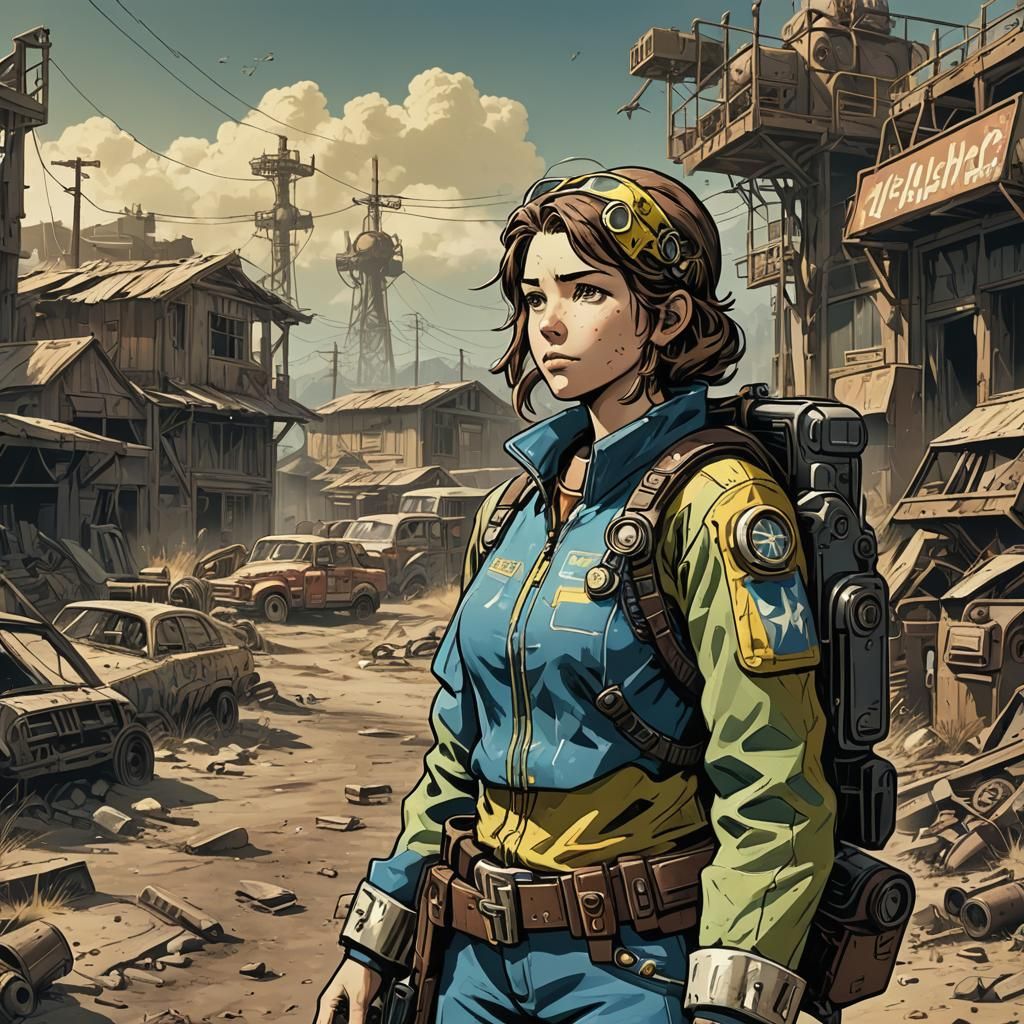 Fallout Hippy: Cel-Shaded Anime Style