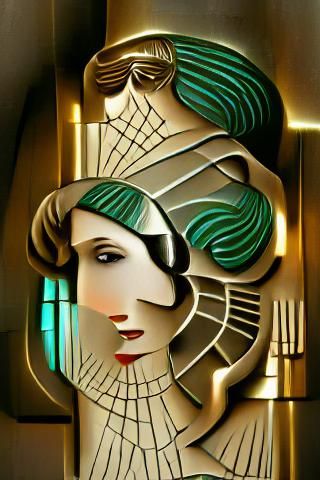 Elegant Woman in Art Deco Style