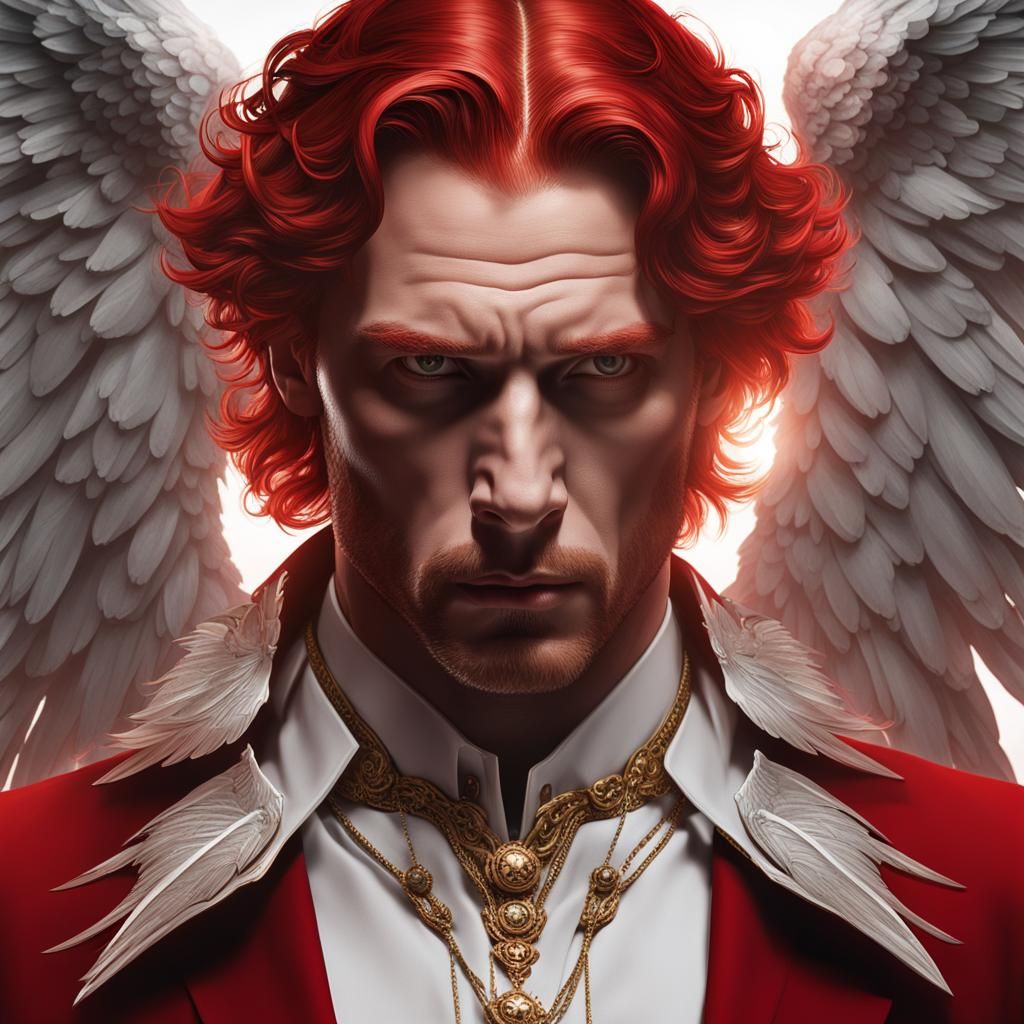 Vampire Angel Portrait in Hyperdetailed Digital Art