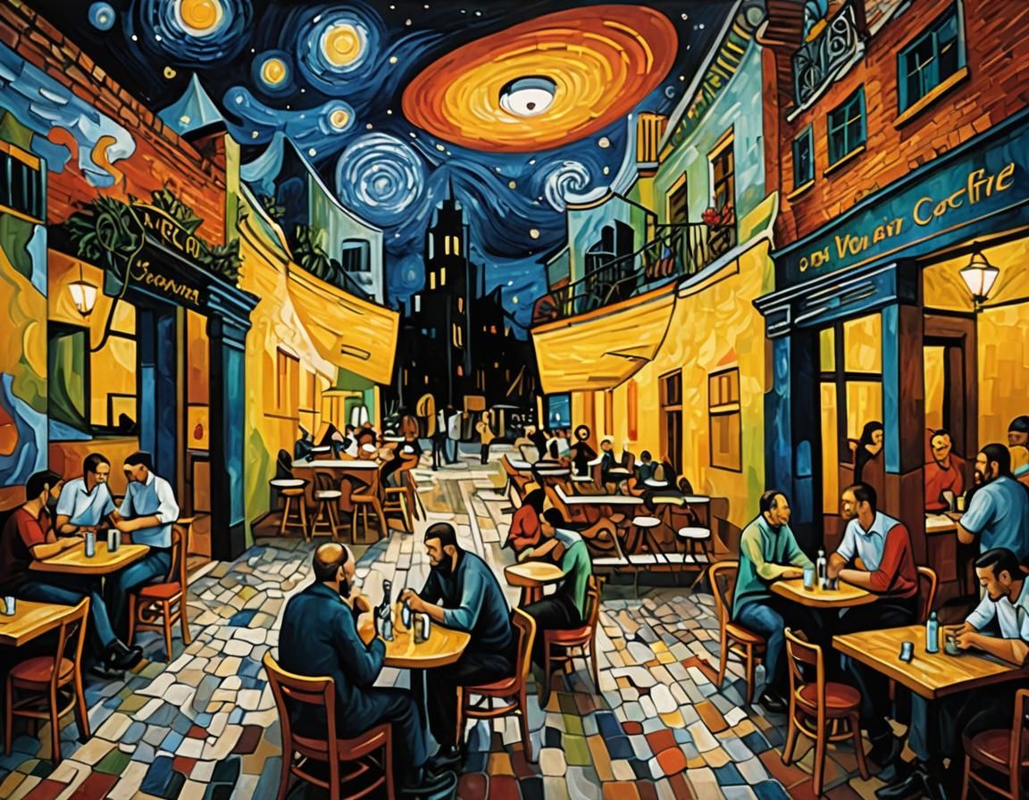 NightCafe Community Mural in a Surreal Style
