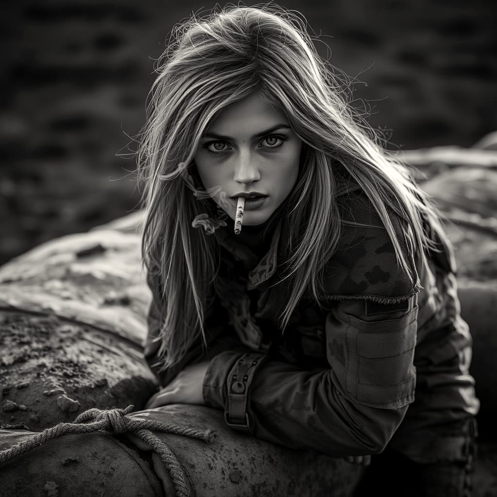 Battle-Weary Ukraine Soldier in Soft Golden Light