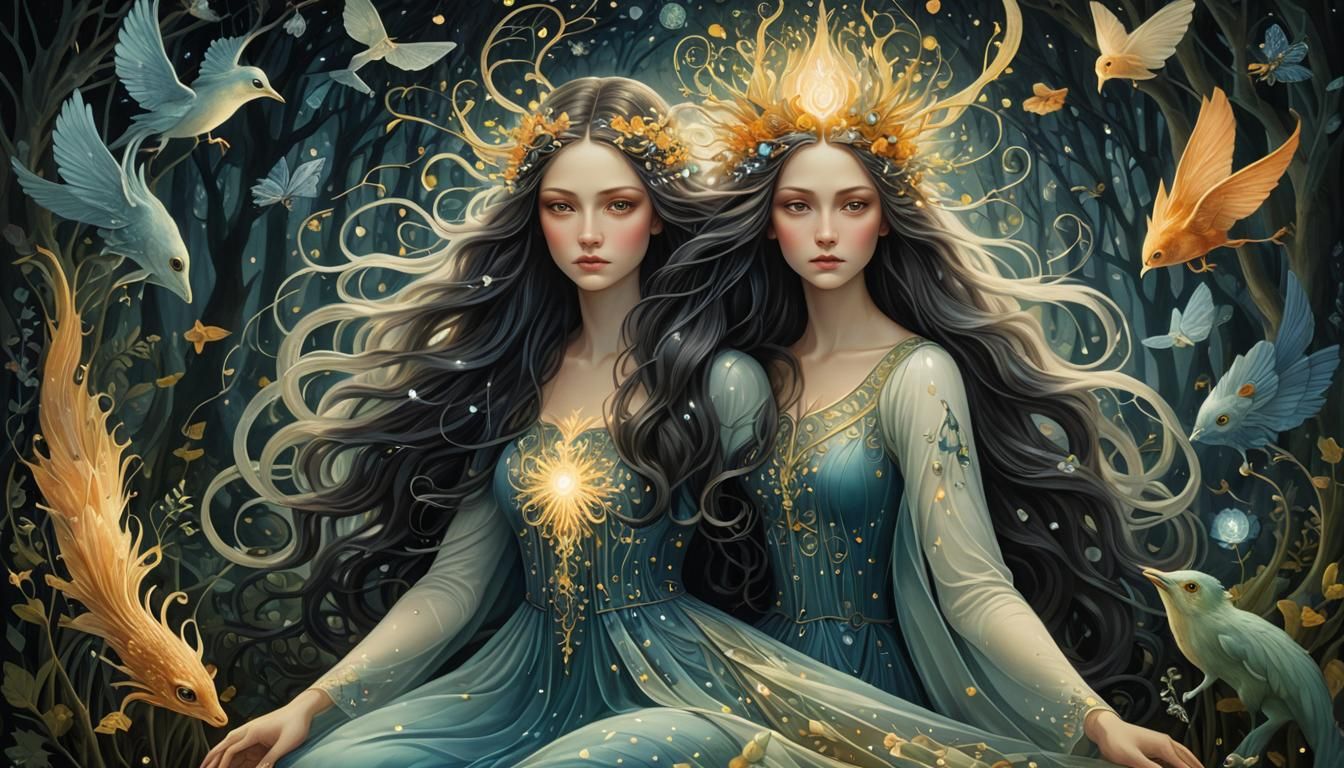 Enchanting Bio Art Collage of Mythical Creatures