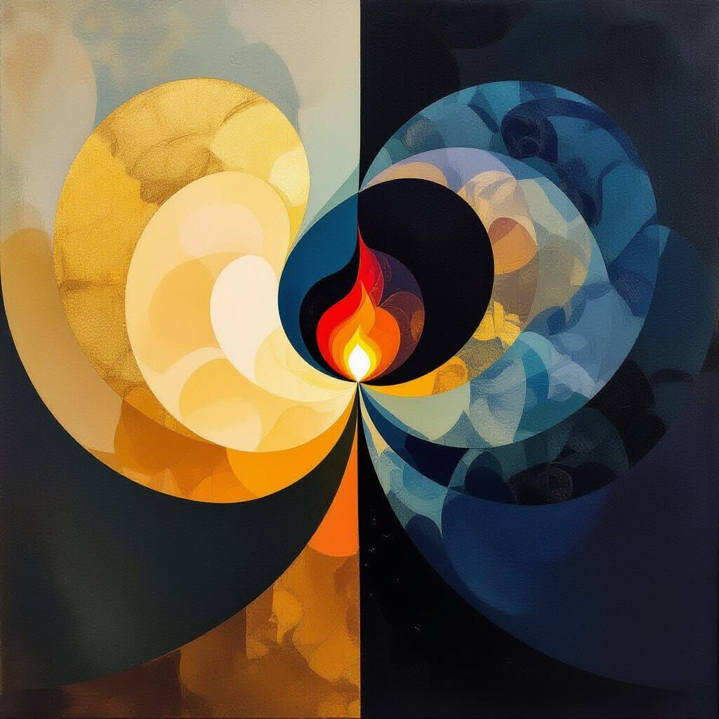Abstract Symbolism: Light, Shadow, and the Sacred Spark