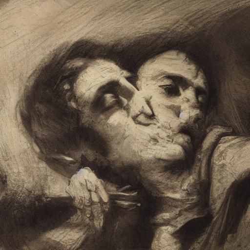 Ink Stain on Paper: Charcoal Drawing in Dark Academia