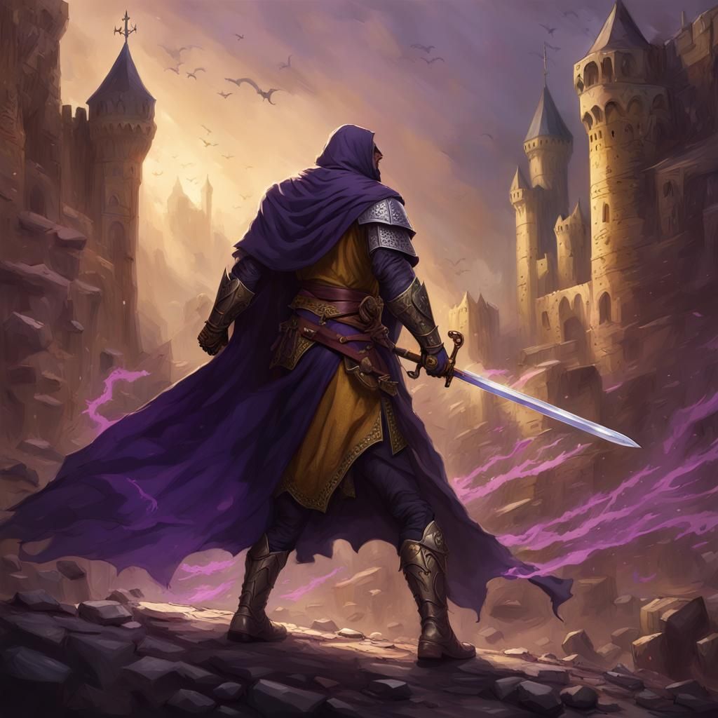 Medieval Muslim War Hero in Dark Fantasy Style