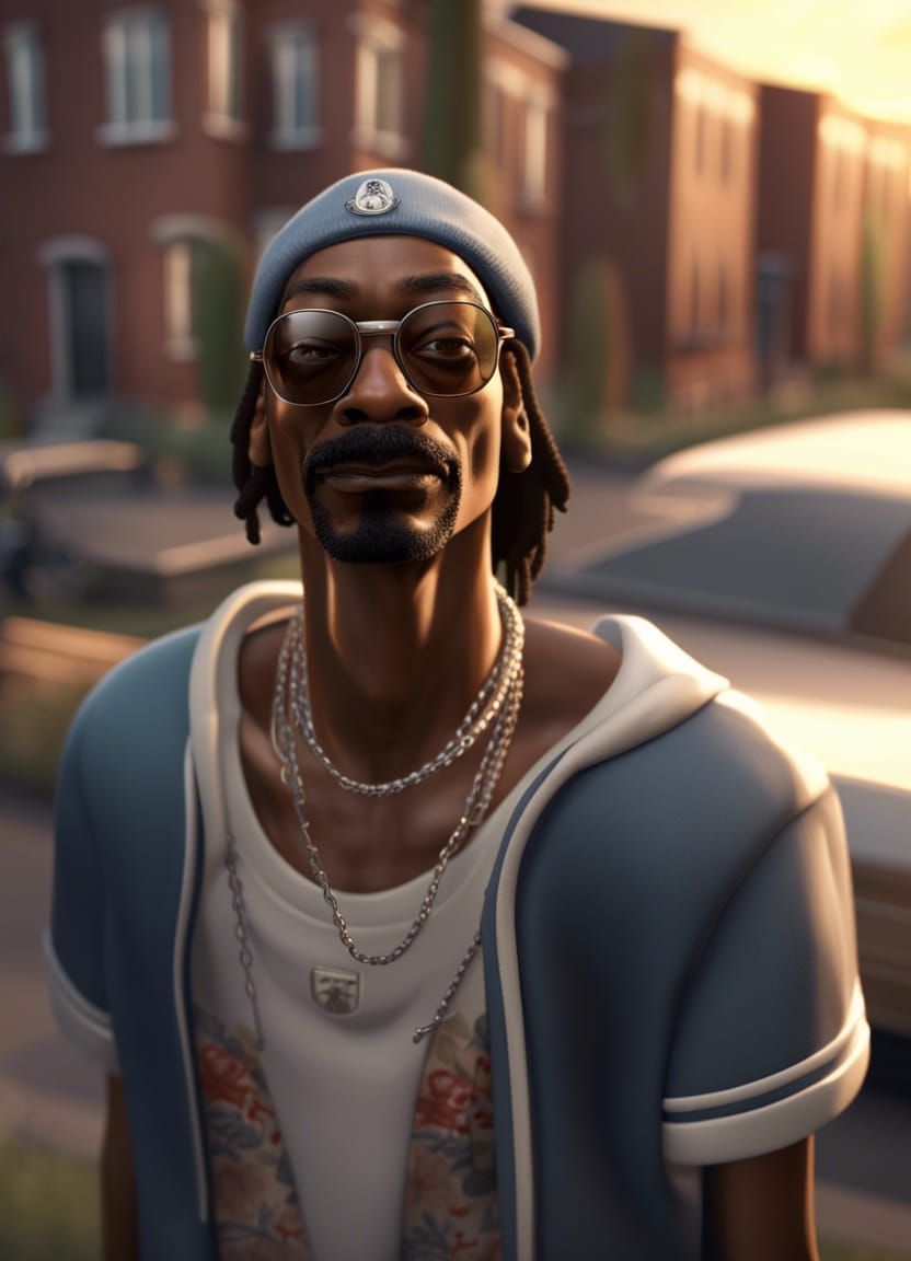 Snoop Dogg 3D Game Render in Ghetto Neighborhood