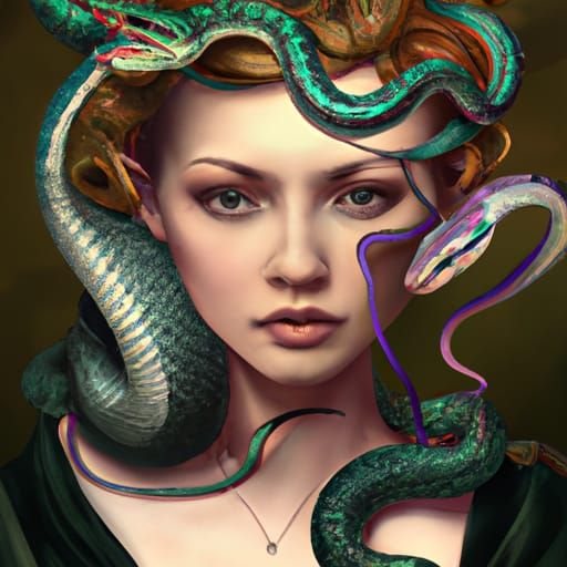 Medusa Portrait in Baroque Style