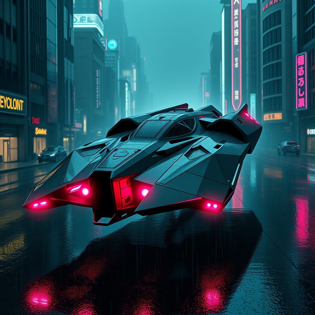 Futuristic Spaceship with Cyberpunk 2077 and HALO Influences...