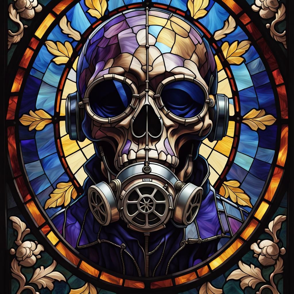 Stained Glass - Skull
