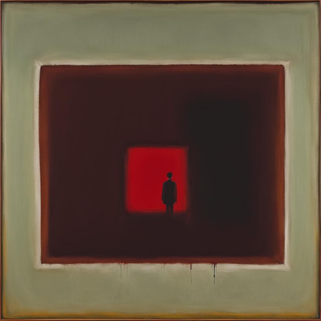 Surreal Melancholy: An Abstract Expressionist Scene