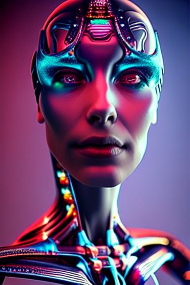 Beautiful Cybernetic Quadruped in Futuristic Style