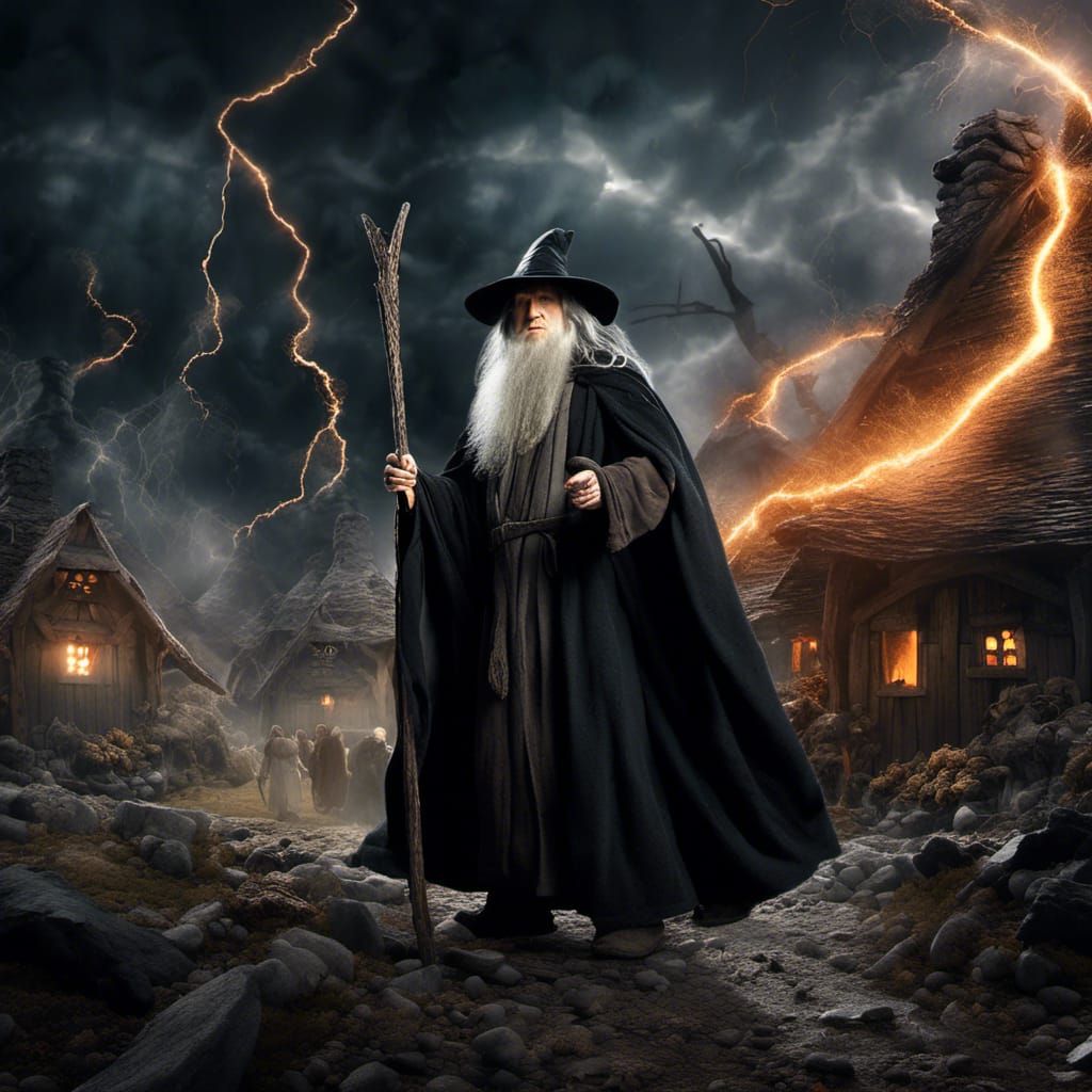 Evil Wizard Gandalf Destroys Hobbit Village