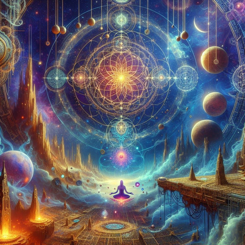 Galactic Spiritual Journey in Detailed Matte Painting