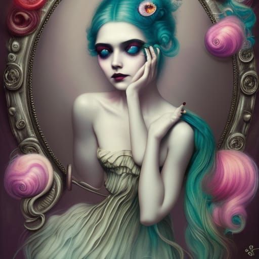 Surreal Eyeball Dress Reflected Art