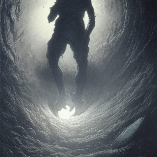 Lost in Space: A Dark Fantasy Engraving