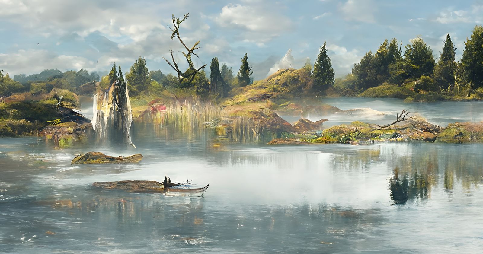 Magical Lady of the Lake Oil Painting