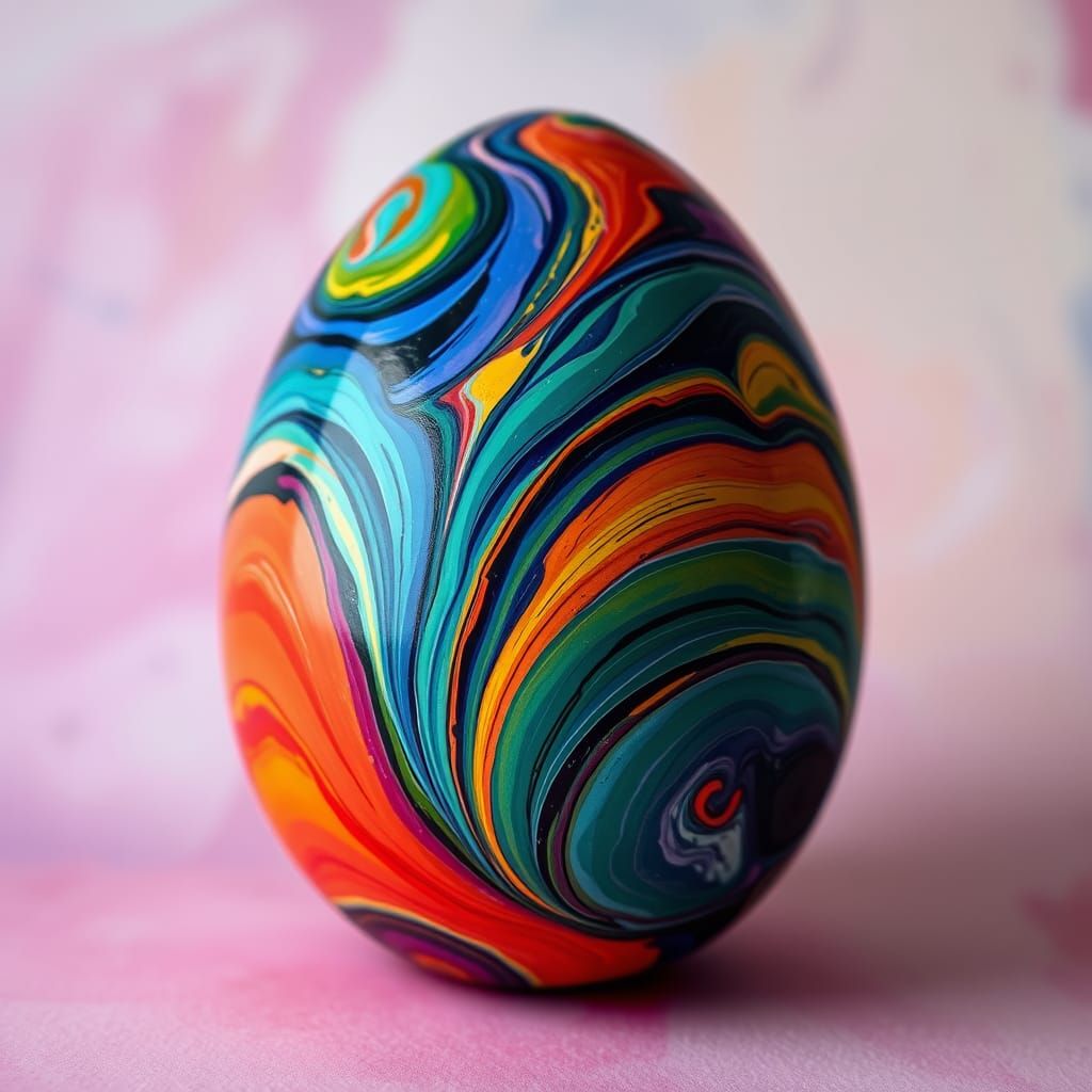 Vibrant Easter Egg in Abstract Expressionist Style