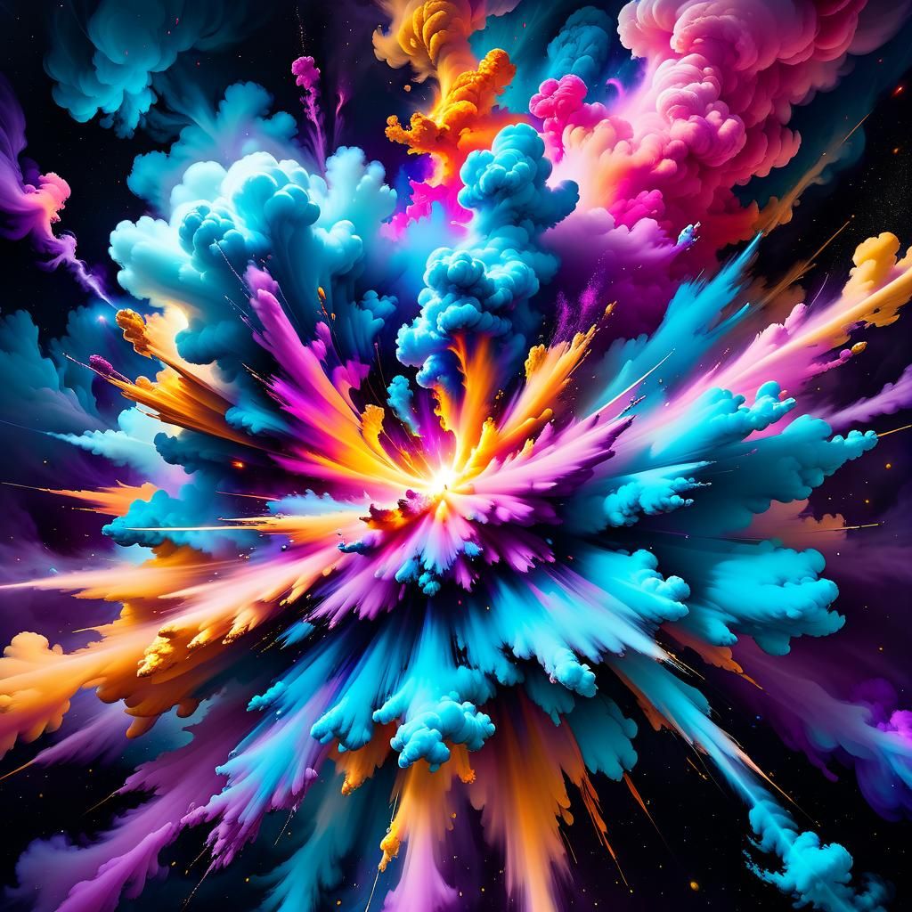 Explosion of Colorful Gas in Deep Space