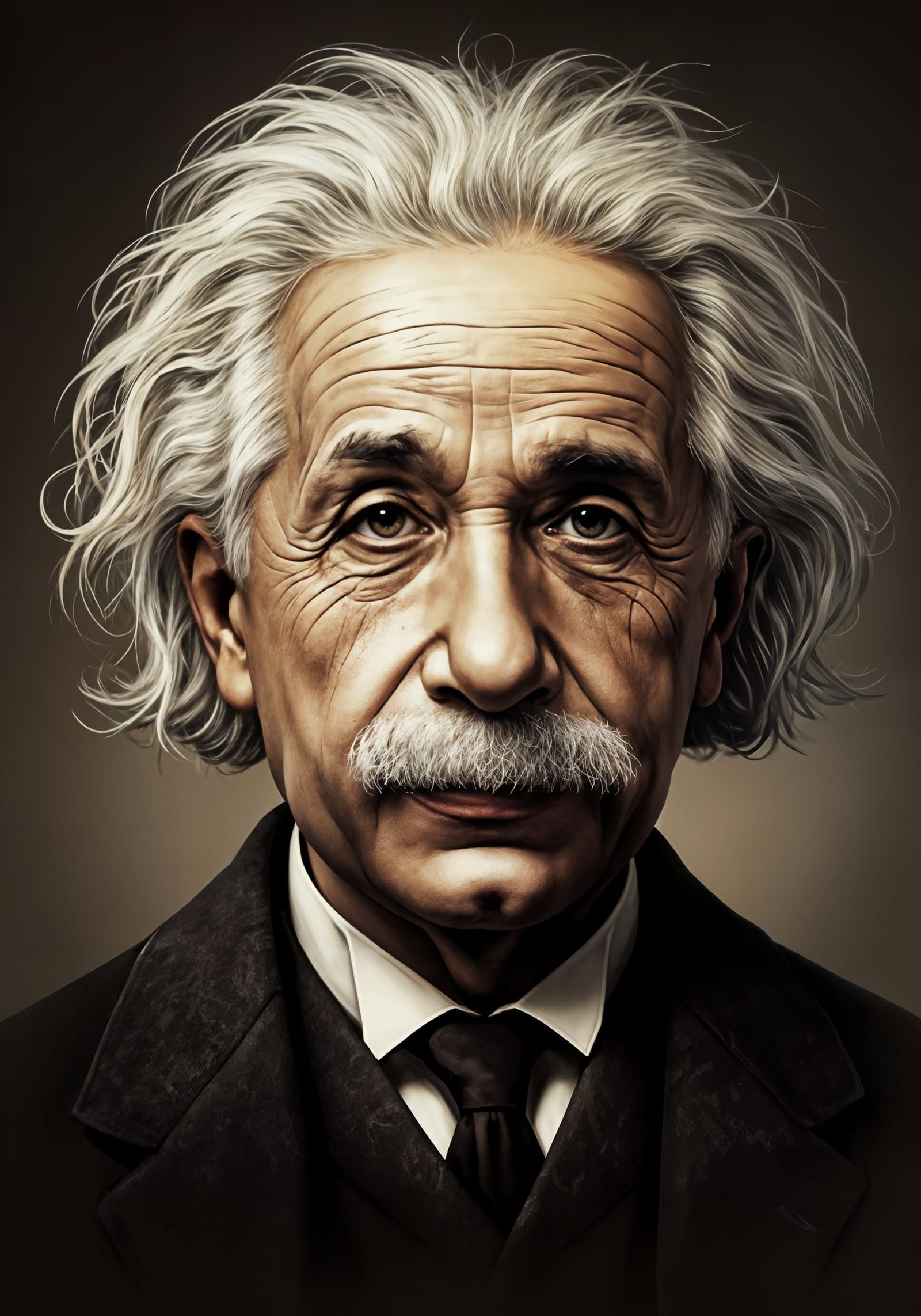 Hyper-realistic portrait of Albert Einstein