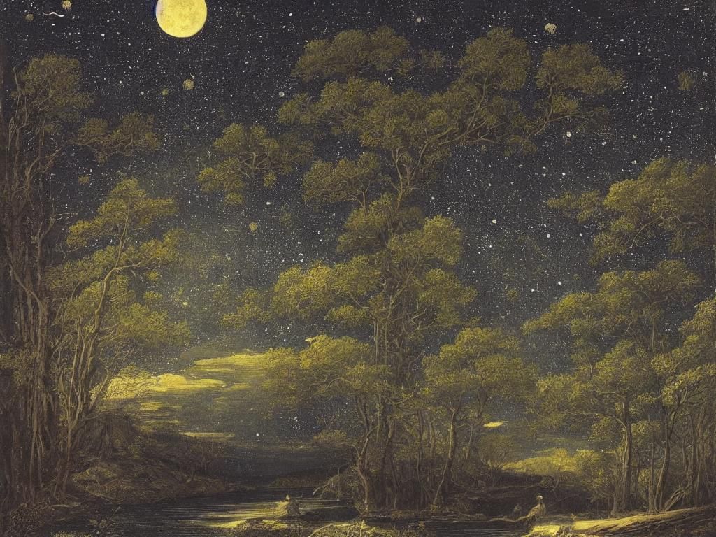 Moonlit Embrace in a Cold Wood