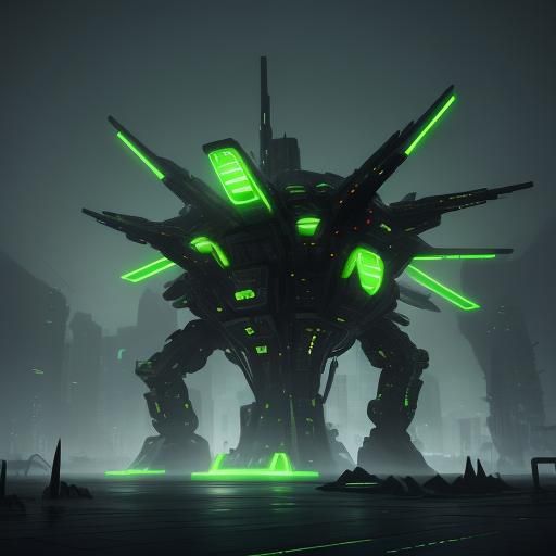 Sci-Fi Gourd Monster in Futuristic Park