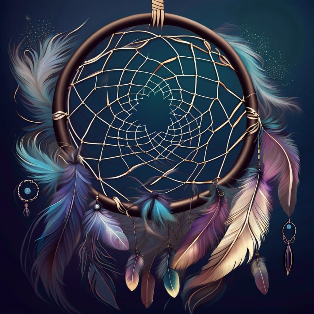 Magical Dream Catcher with Wispy Feathers