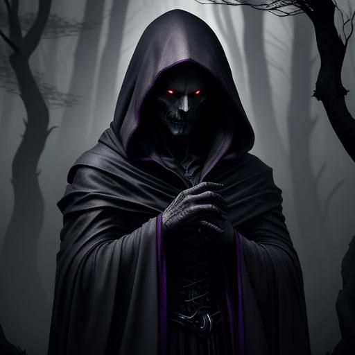 Eerie Wraith in Misty Forest: Dark Fantasy Illustration