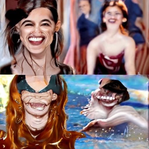 Laughing Mermaid Made of Swiss Cheese