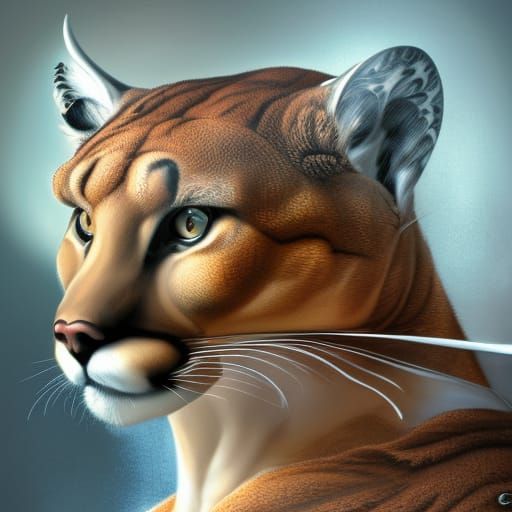 Anthropomorphic Cougar Portrait in Formal Business Attire