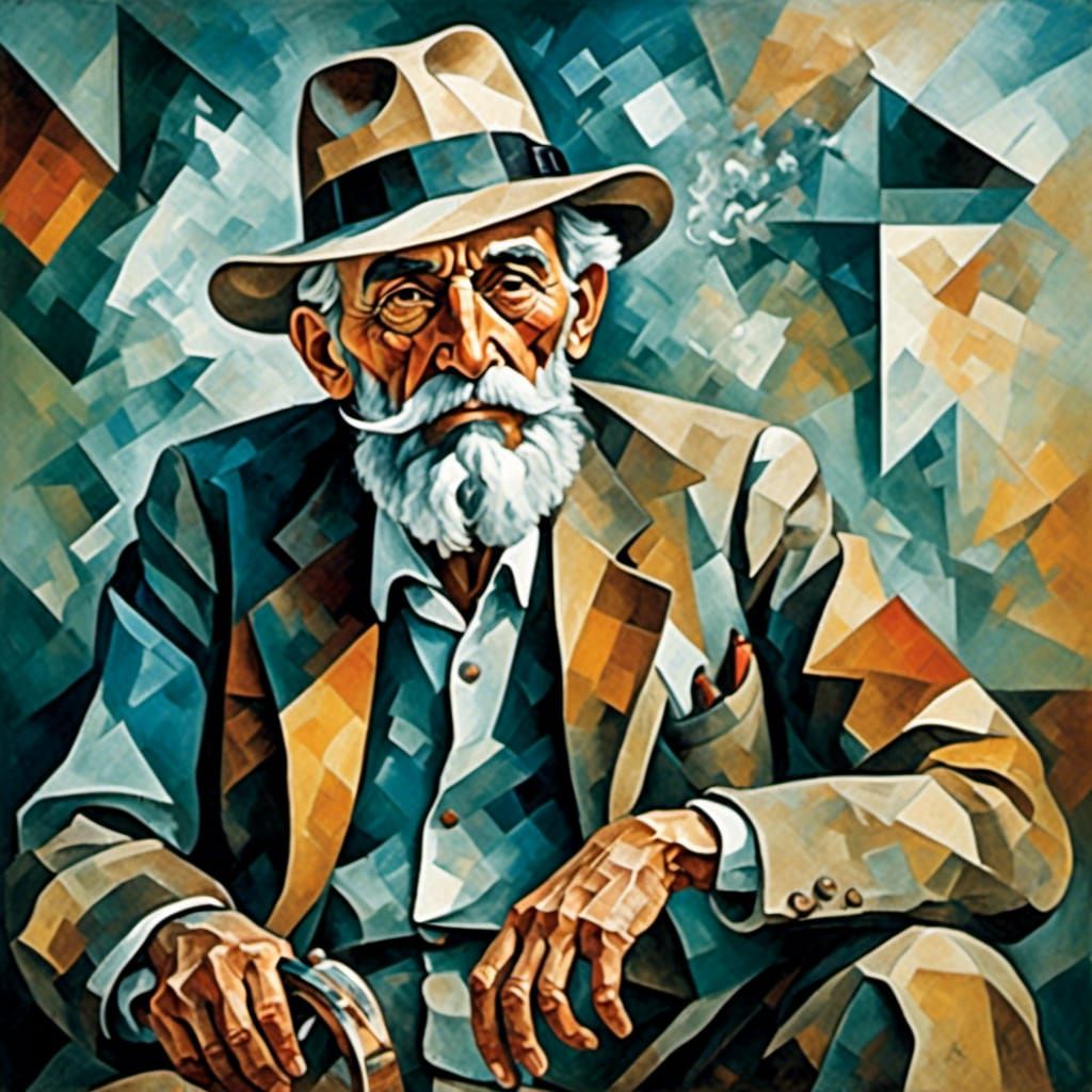 Portrait of an Old Man Smoking