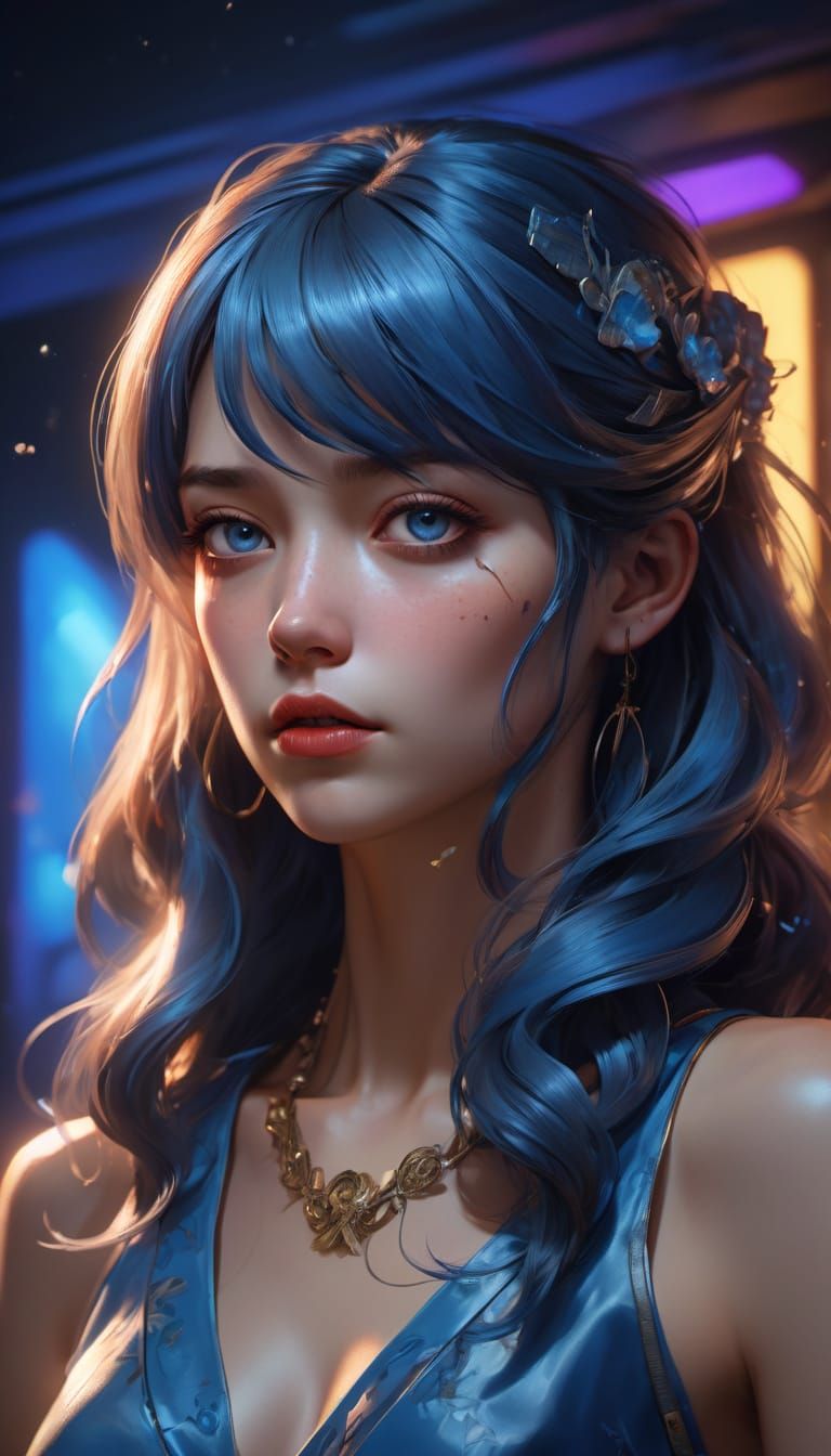 Glamorous Nightclub Queen in Art Nouveau Style