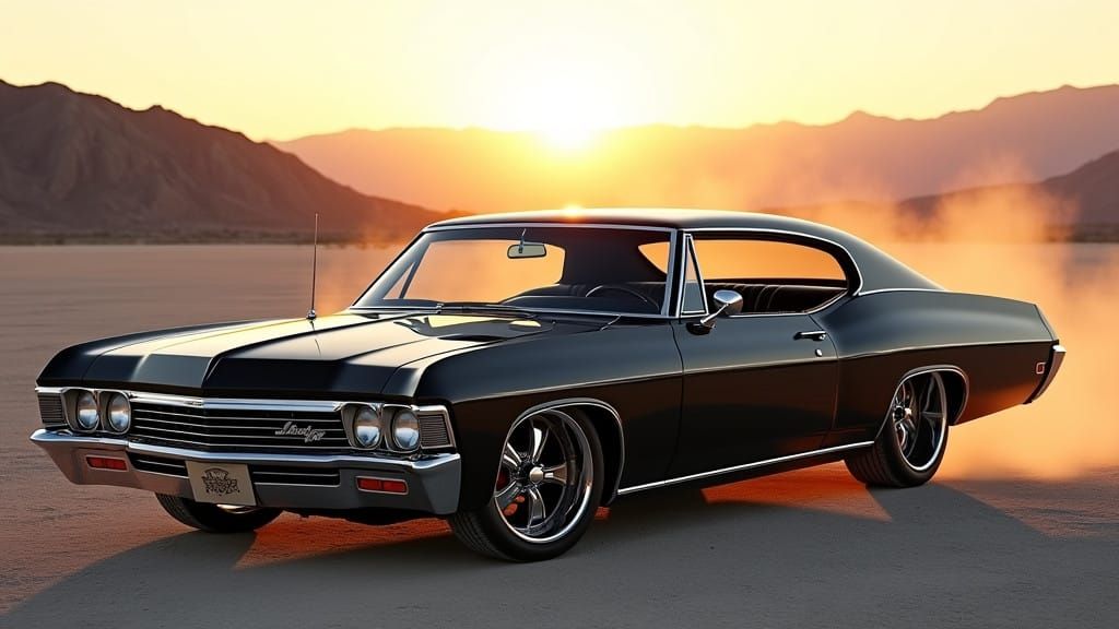 1969 Chevrolet Impala SS 455 in Glossy Black Ebony, Simulati...